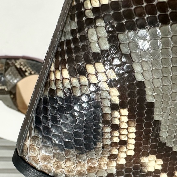 🌺CHRISTIAN LOUBOUTIN🌺 Leather Snakeskin Python Leather Wedge Size: 36.5 - Picture 10 of 12